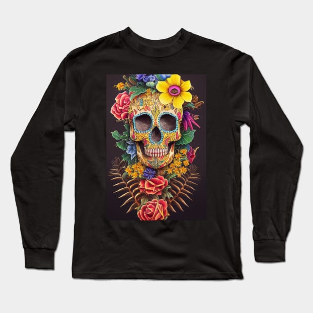 Australiana Sugar Skull v3 Long Sleeve T-Shirt by rolphenstien